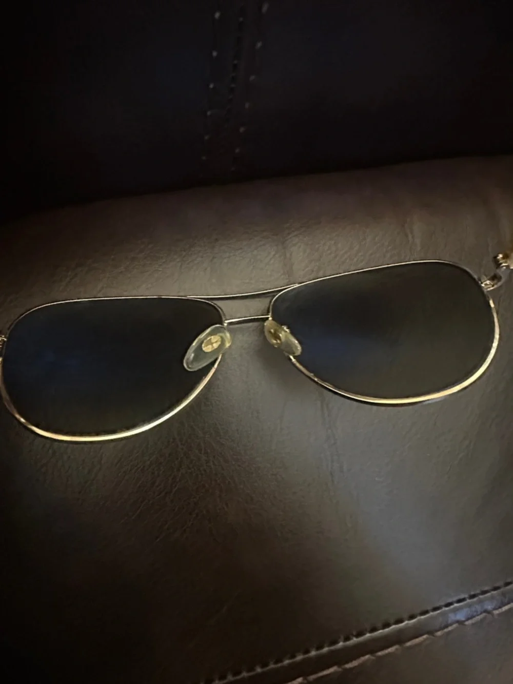 Stella McCartney Gold Aviator Sunglasses with Brown Gradient Lenses